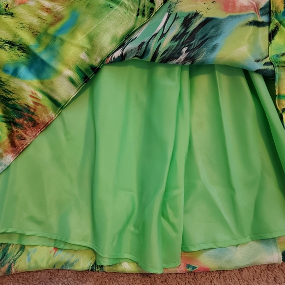 Hailey Logan by Adrianna Papell Sequin Watercolor Tropical Maxi Dress, Size 5/6 - Picture 7 of 12